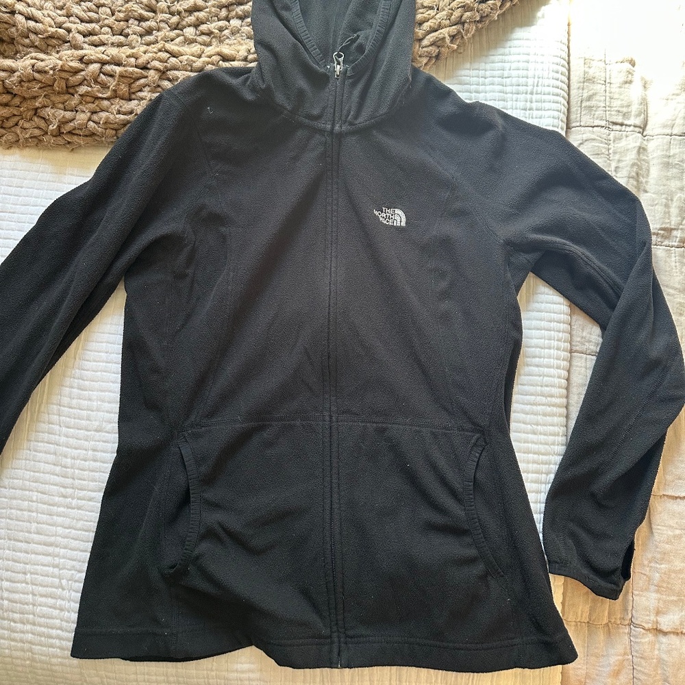 The North Face Zip-up Fleece Hoodie, Size Large, Black